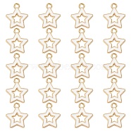 Подвески из эмали и сплава, звезда, золотой свет, белые, 16x14x2 мм, отверстие : 1.6 мм, около 20 шт / упаковка(ENAM-YW0003-01A)