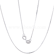 2Pcs Rhodium Plated 925 Sterling Silver Coreana Chain Necklaces Set, with 2Pc Suede Fabric Square Silver Polishing Cloth, Platinum, 16.00 inch(40.64cm)(STER-BBC0006-13A)