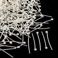 Brass Ball Head pins, Cadmium Free & Lead Free, Silver, 16x0.7mm, 21 Gauge, Head: 2mm, about 10000pcs/bag(KK-R020-16S)