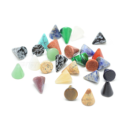 Natural & Synthetic Mixed Stone Cabochons, Mixed Style, Cone, Mixed Color, 12x10mm(G-T022-10mm-M)