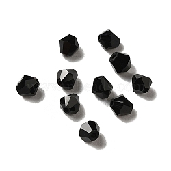 Glass K9 Glass, Imitation Austrian Crystal Beads, Faceted, Diamond, Black, 4x4mm, Hole: 0.7mm(GLAA-H024-13B-21)