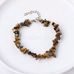 Natural Tiger Eye Chips Beaded Bracelet(TJ9442-1)