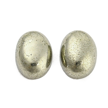 Natural Pyrite Cabochons, Oval, 8x6x3mm