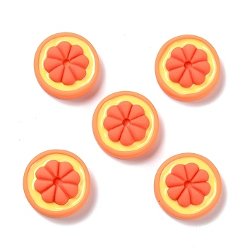 Opaque Resin Cabochons, DIY Accessories, Phone Case Decoration, Garcinia Mangostana, Coral, 22~22.5x8mm