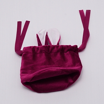 Velvet Jewelry Bags with Drawstring, Velvet Cloth Gift Pouches, Dark Red, 15x12.3x0.85cm