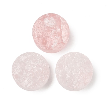 Natural Rose Quartz Cabochons, Flat Round, 20x8~12.5mm