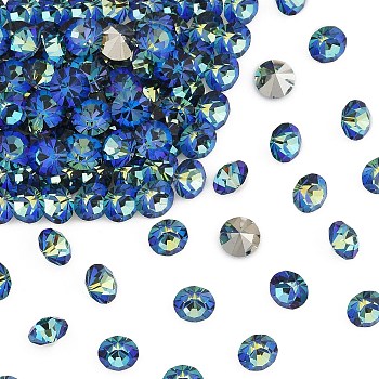 Preciosa&reg MAXIMA Crystal Round Stones, Czech Crystal, Aluminium Layer, Round(431 11 615 Chaton), 00030 296 Bermuda Blue, SS29(6.15~6.35mm)