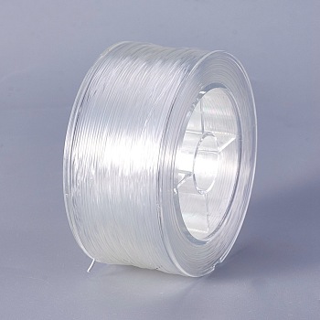 Round Elastic Crystal Thread, White, 0.8mm, about 70m/roll