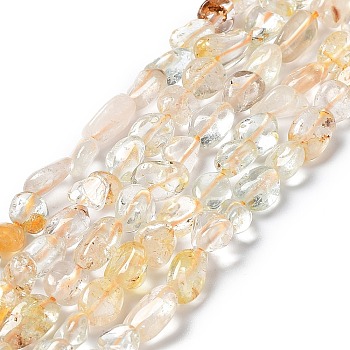 Natural Topaz Beads Strands, Nuggets, 7~14x4~9x4~7mm, Hole: 1mm, about 40~50pcs/strand, 15.16~15.55 inch(38.5~39.5cm)