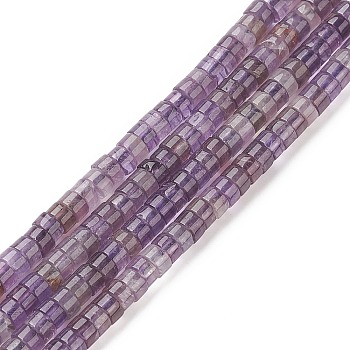 Natural Amethyst Beads Strands, Heishi Beads, Flat Round/Disc, 4~4.5x2.5mm, Hole: 0.7mm, about 167pcs/strand, 15.43 inch(39.2cm)