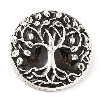 Animal Enamel Safety Pin Brooch, Antique Silver Alloy Brooch for Backpack Clothes, Tree of Life, 29x2.5mm