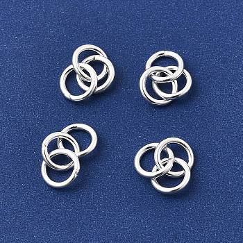 925 Sterling Silver Linking Rings, Triple Ring, Silver, 12mm, Jump Ring: 5x0.8mm, Inner Diameter: 3.4mm