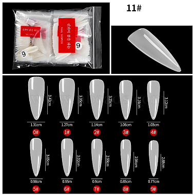 Plastic Seamless Stiletto Shape False Nail Tips(MRMJ-T065-08-6A)-2