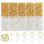 10 Styles Iron Open Jump Rings, for Chainmaille Weaves, Round, 1Pc Brass Ring, Golden & Silver, 21 Gauge, 4~18x0.7~9mm, Inner Diameter: 2.5~6.5mm(IFIN-YW0003-60A)