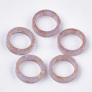 Epoxy Resin Rings, with Gold Foil, Luminous/Glow in the Dark, Plum, US Size 7 1/4(17.5mm)(RJEW-T007-01C-04)