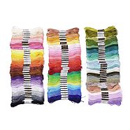 100 Skeins 100 Colors 6-Ply Polyester Embroidery Floss, Cross Stitch Threads, Mixed Color, 0.4mm, about 8.75 Yards(8m)/skein, 1 skein/color(X1-OCOR-G010-03)