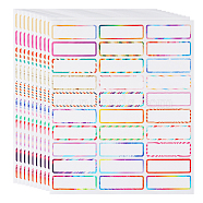 Vinyl Cartoon Name Tag Waterproof Blank Stickers, Rectangle Writable Adhesive Label Stickers, for Kids, Students, Colorful, Rainbow, 229x193x0.2mm, Sticker: 60x19mm(DIY-WH0504-24B)