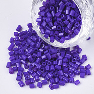 8/0 Two Cut Glass Seed Beads, Hexagon, Baking Paint, Indigo, 2.5~3x2.5mm, Hole: 0.9mm, about 15000pcs/bag(SEED-S033-06A-07)