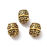 Tibetan Style Alloy Beads, Cadmium Free & Lead Free, Barrel, Antique Golden, 7x8.5mm, Hole: 1.8mm(FIND-Q094-35AG)