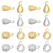 20Pcs 4 Style Brass Micro Pave Clear Cubic Zirconia Pendant Bails, Tube Bails, Platinum & Golden, 10~11x5.5~7x3mm, Hole: 2mm, 5pcs/style(KK-FH0005-65)