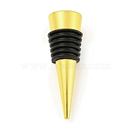 Alloy Red Wine Stoppers, Silicone Bottle Stopper, Cone, Golden, 61.5x20mm, Inner Diameter: 7mm(AJEW-Z016-01A-G)