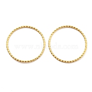 304 Stainless Steel Jump Rings, Open Jump Rings, Twisted, Round Ring, Real 18K Gold Plated, 15 Gauge, 30x1.5mm, Inner Diameter: 27mm(STAS-G310-18A-G)