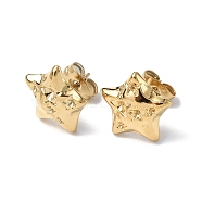 Ion Plating(IP) 304 Stainless Steel Stud Earring Findings, with Rhinestone Setting, Star, Real 18K Gold Plated, Fit For 1.5~2mm Rhinetstone, 12.5x12.5mm, Pin: 0.7mm(STAS-F286-20G)