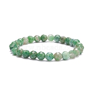 Natural Emerald Quartz Round Beaded Stretch Bracelet, Gemstone Jewelry for Women, Inner Diameter: 2-1/4 inch(5.6cm), Beads: 6~6.5mm(BJEW-JB07656)