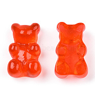 Translucent Resin Cabochons, Bear, Red, 18.5x11x7mm(CRES-S303-22C)