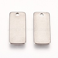 Stainless Steel Pendants, Stamping Blank Tag, Rectangle, Stainless Steel Color, 21x8.5x0.8mm, Hole: 1mm(STAS-L209-03P-AAA)