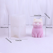 Cat Scented Candle Food Grade Silicone Molds, Candle Making Molds, Aromatherapy Candle Mold, White, 7.5x6.7x10.6cm, Inner Diameter: 5.5x5.5x9cm(PW-WG68217-01)