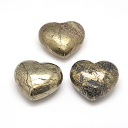 Natural Pyrite Heart Love Stones, Pocket Palm Stones for Reiki Balancing, 40x45x23mm(G-I125-49)