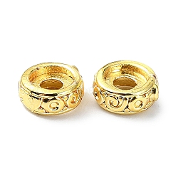 Rack Plating Brass Spacer Beads, Rondelle Beads, Long-Lasting Plated, Lead Free & Cadmium Free, Real 18K Gold Plated, 5.8x2.5mm, Hole: 2mm(KK-M282-13G)