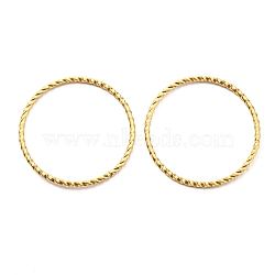 304 Stainless Steel Jump Rings, Open Jump Rings, Twisted, Round Ring, Real 18K Gold Plated, 15 Gauge, 30x1.5mm, Inner Diameter: 27mm(STAS-G310-18A-G)