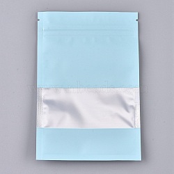 Plastic Zip Lock Bags, Resealable Aluminum Foil Pouch, Food Storage Bags, Rectangle, White, Light Sky Blue, 15.1x10.1cm, Unilateral Thickness: 3.9 Mil(0.1mm)(OPP-P002-E01)