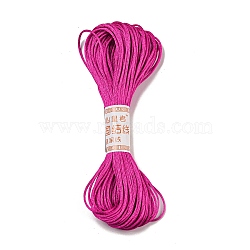 Polyester Embroidery Floss, Cross Stitch Threads, Deep Pink, 1.5mm, 20m/bundle(OCOR-C005-A11)