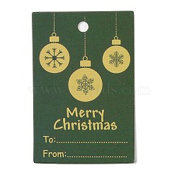 Rectangle Paper Gift Tags, for Christmas, Green, Snowflake, 6x4x0.02cm(CDIS-F008-01I)