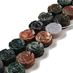 Natural Indian Agate Beads Strands, Rose, 14x7.5~8mm, Hole: 1.2mm, about 28~29pcs/strand, 15.16''(38.5~41.5cm)(G-D475-01H)