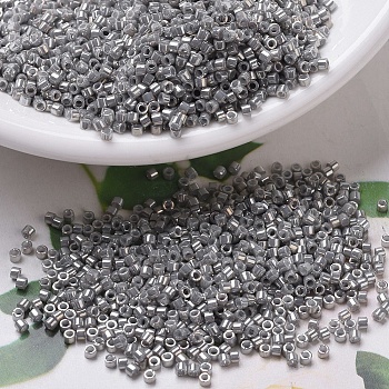 MIYUKI Delica Beads, Cylinder, Japanese Seed Beads, 11/0, (DB0251) Opaque Smoke Gray Luster, 1.3x1.6mm, Hole: 0.8mm, about 10000pcs/bag, 50g/bag