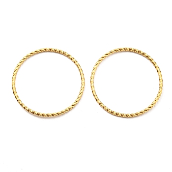 304 Stainless Steel Jump Rings, Open Jump Rings, Twisted, Round Ring, Real 18K Gold Plated, 15 Gauge, 30x1.5mm, Inner Diameter: 27mm