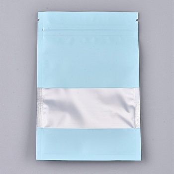 Plastic Zip Lock Bags, Resealable Aluminum Foil Pouch, Food Storage Bags, Rectangle, White, Light Sky Blue, 15.1x10.1cm, Unilateral Thickness: 3.9 Mil(0.1mm)