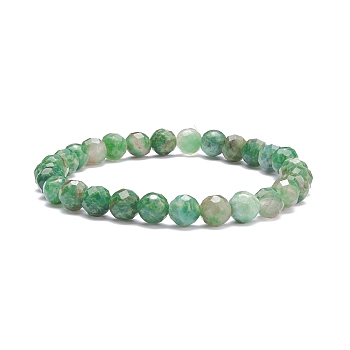 Natural Emerald Quartz Round Beaded Stretch Bracelet, Gemstone Jewelry for Women, Inner Diameter: 2-1/4 inch(5.6cm), Beads: 6~6.5mm
