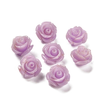 Synthetic Coral Carved Beads, Dyed, Flower, Plum, 11.5x11.5x8.5mm, Hole: 1.2mm