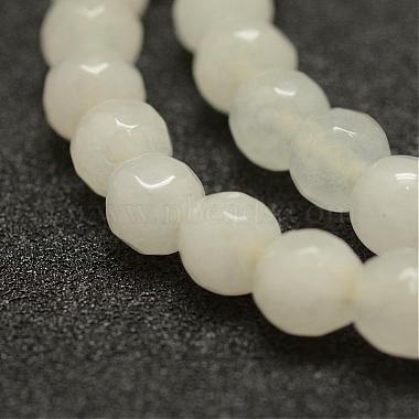 Facette natürlichen weißen Jade Perlen Stränge(G-F448-6mm)-3