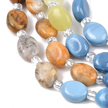 Colliers de perles en agate folle naturelle(G-Z135-A03)-5