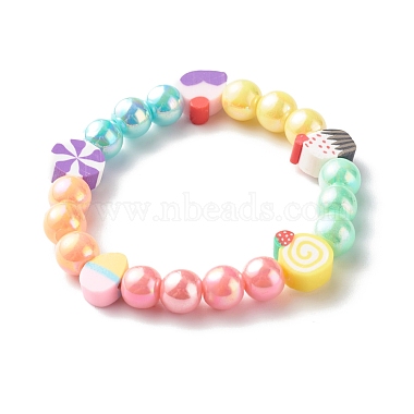 Opaque Acrylic Beads Stretch Bracelet Sets for Kids(BJEW-JB06403)-4