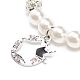 ABS Plastic Imitation Pearl  & Rhinestone Beaded Stretch Bracelet with Alloy Charm for Women(BJEW-JB08526)-5