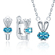 Rabbit Rhodium Plated 925 Sterling Silver Micro Pave Cubic Zirconia Jewelry Set(SA3308-3)-1