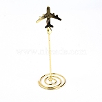 Iron Business Cards Display Clamp, with Alligator Clip, Plane, Light Gold, 12.8x4.2cm(ODIS-WH0010-17C)