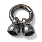 Ring Rack Plating Brass Spring Gate Rings, Long-lasting Plated, Lead Free & Cadmium Free, Gunmetal, 38mm, Hole: 1.5mm(KK-A225-05A-B)
